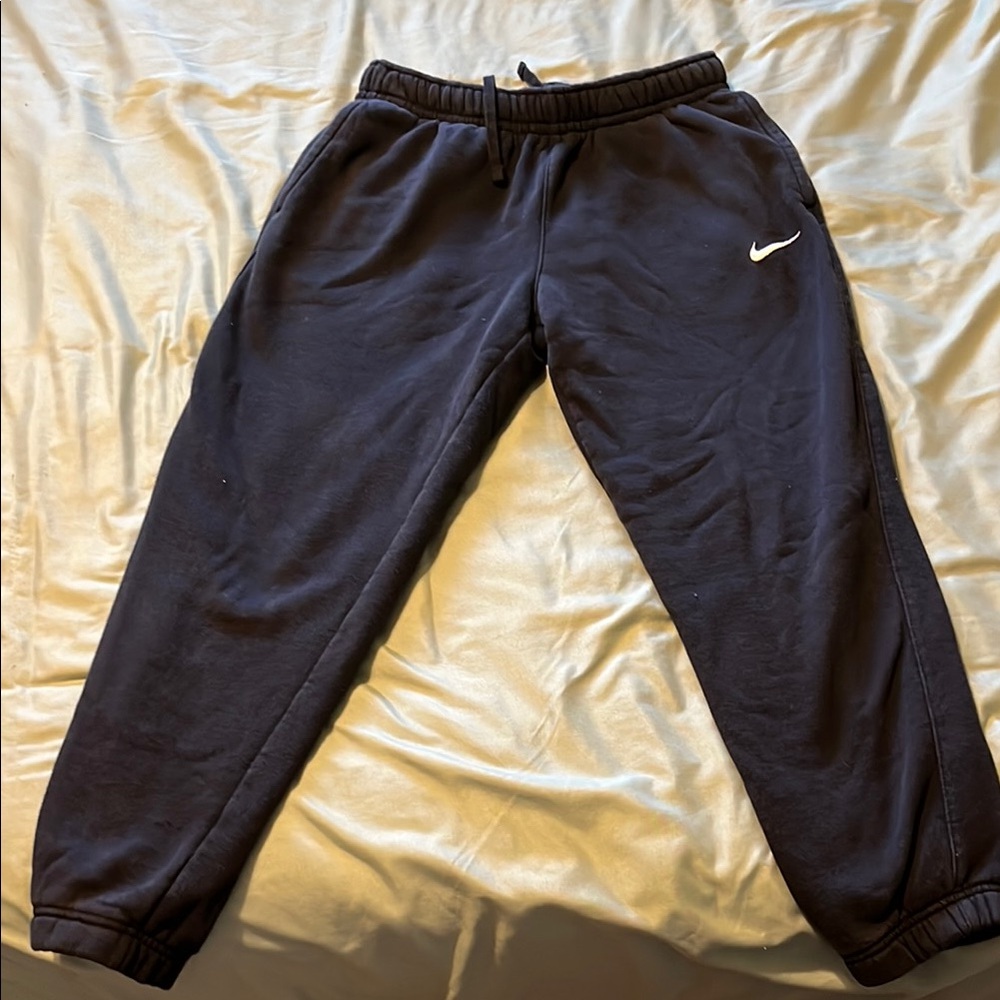 Nike Black Sweatpants with Elastic Cuffs and Drawstring Waist